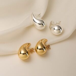 Elegant Gold and Silver Teardrop Earrings